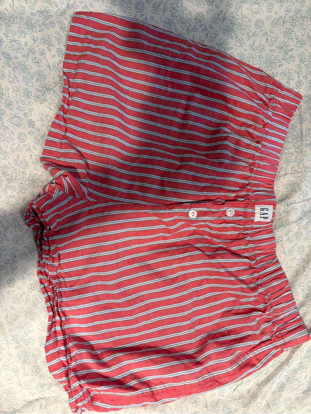 GAP Red & Blue Striped Cotton Shorts